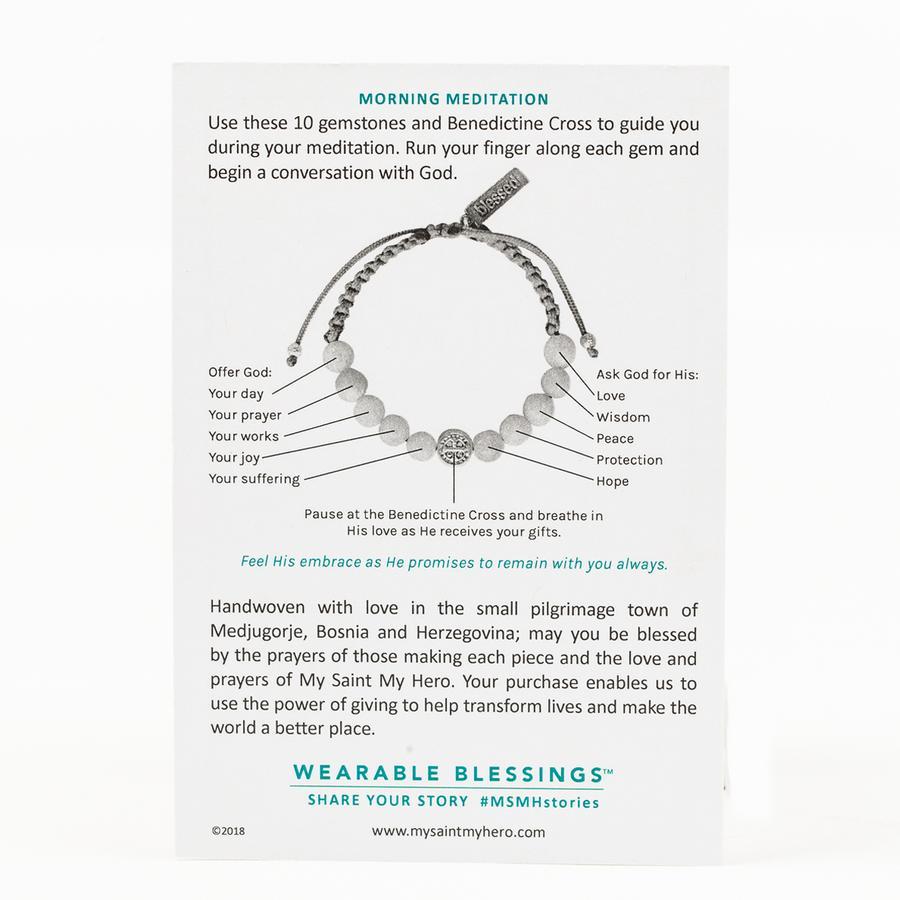 Wake Up and Pray Meditation Bracelet - Hematite My Saint My Hero