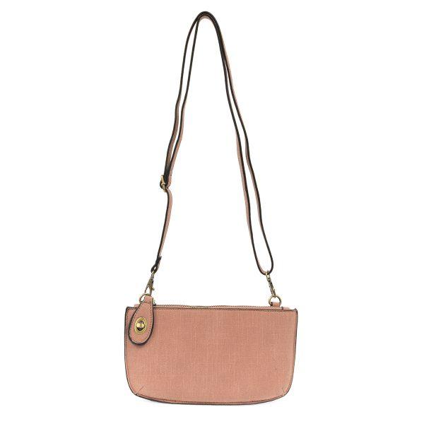 Pink Faux Linen Crossbody Wristlet Clutch Apparel & accessories Joy Susan