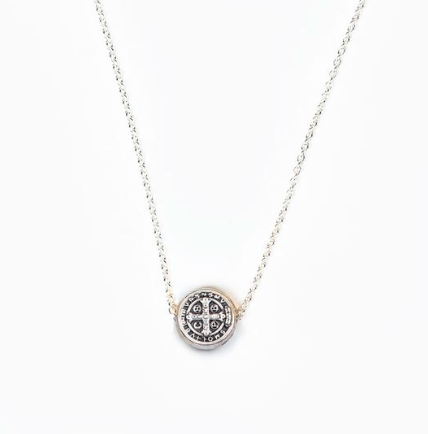Benedictine Petite Necklace - Silver My Saint My Hero