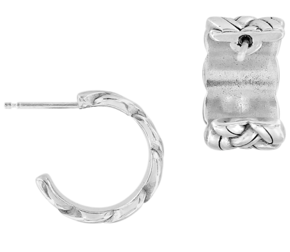 Interlok Woven Hoop Earrings JA5830 Earrings Brighton