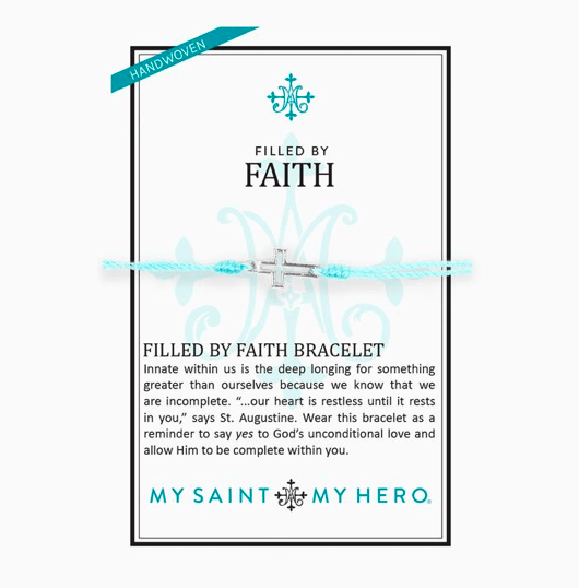 Filled by Faith Mint Bracelet My Saint My Hero