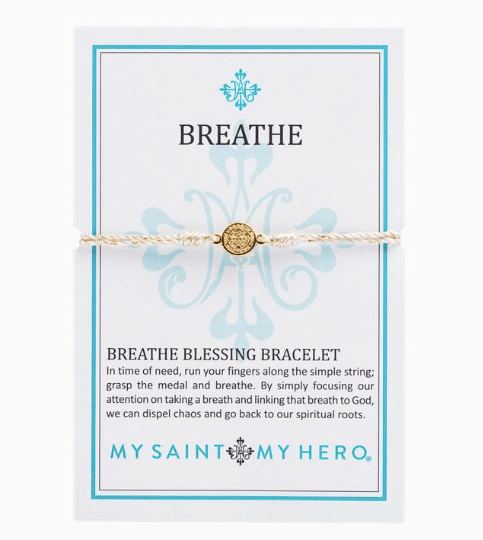 Breathe Blessing White/Gold Bracelet Bracelets My Saint My Hero