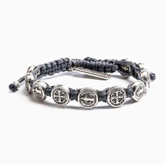 Benedictine Blessing Slate Bracelet - Silver Medals bracelets My Saint My Hero