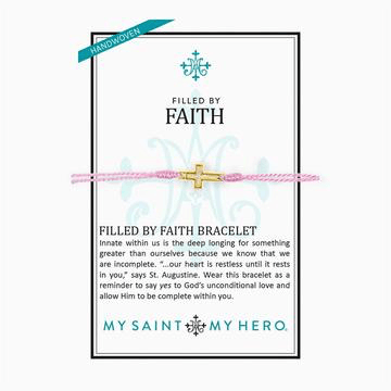 Filled by Faith Pink/Gold Bracelet My Saint My Hero