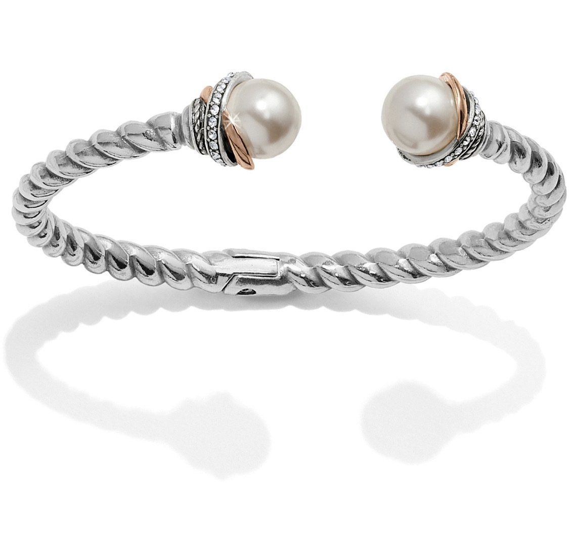 Neptune's Rings Pearl Open Hinged Bangle JF665D Bracelets Brighton