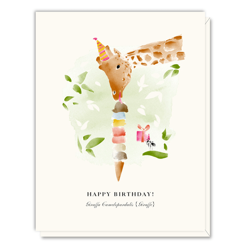 Giraffe with Ice Cream Cone Card driscole design