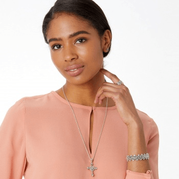 Alcazar Heart Small Cross Necklace JM0581 necklace Brighton