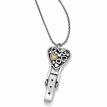 Floating Heart Badge Clip Necklace J45951 Necklaces Brighton