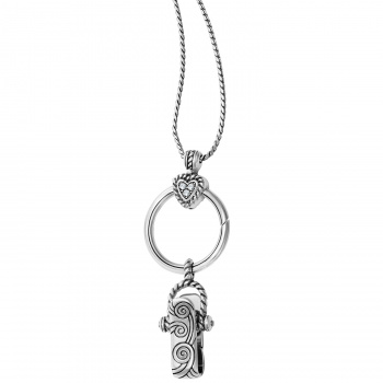 Heart Charm Reversible Badge Clip Necklace JN9742 Necklaces Brighton