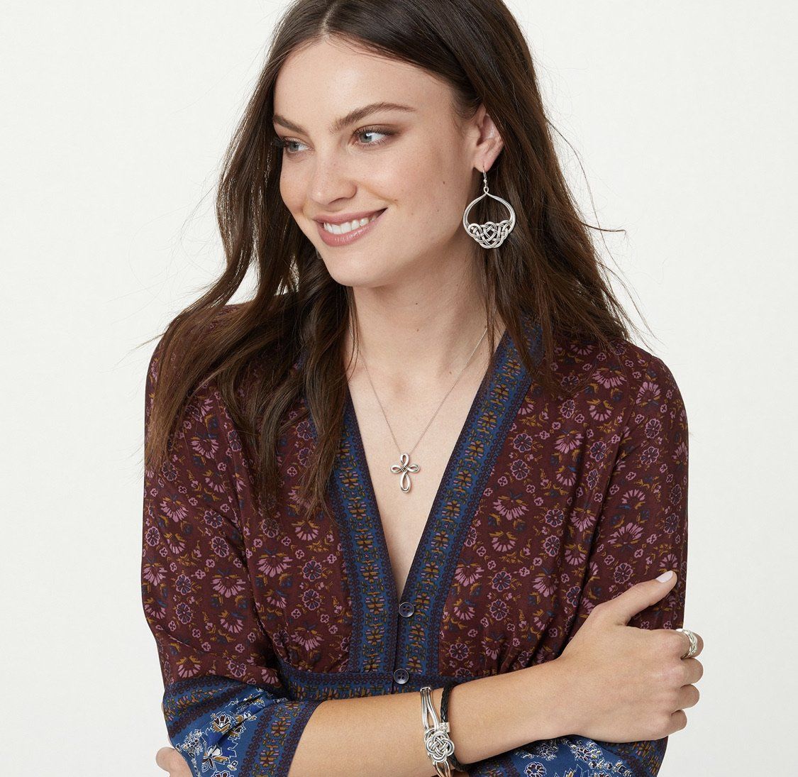 Interlok Petite Cross Necklace JL8490 Necklaces Brighton