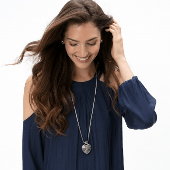 Floral Heart Locket Necklace J44722 Necklaces Brighton