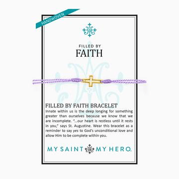 Filled by Faith Lavender/Gold Bracelet My Saint My Hero