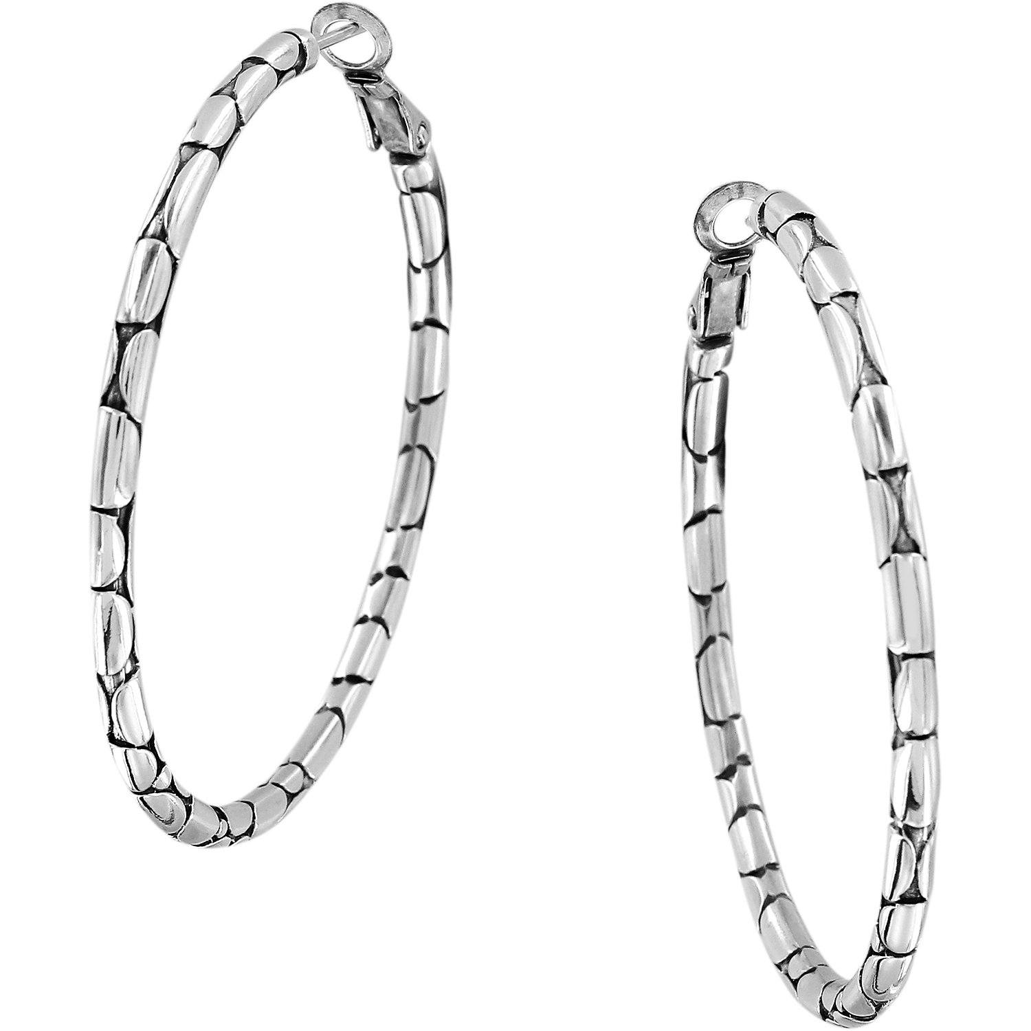Pebble Large Hoop Earrings JA5410 Earrings Brighton