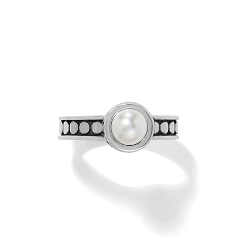Pebble Dot Pearl Slim Band Ring - J63123