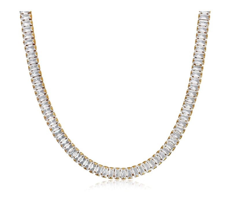 Shayna Baguette Tennis Necklace - Shahira Jewelry Design