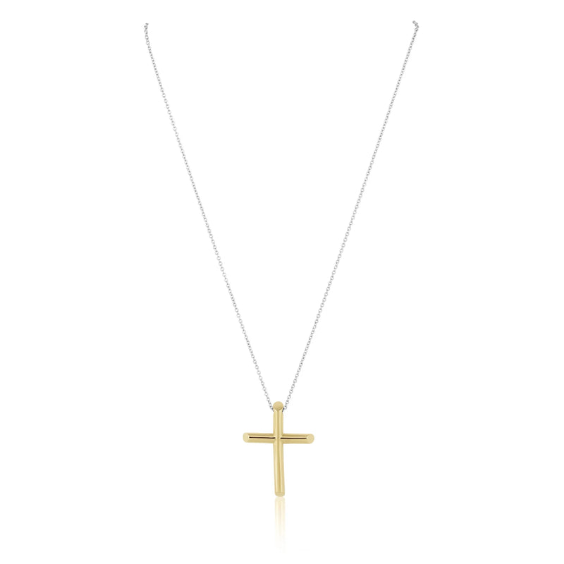 Two Tone Cross Necklace - Sahira Jewelry Design