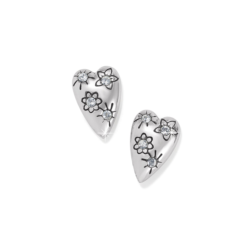 Sparkling Heart Mini Post Earrings - J20352