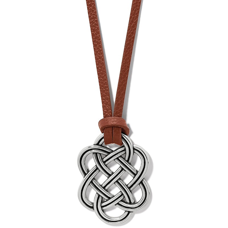 Interlok Trellis Leather Necklace - JM7416