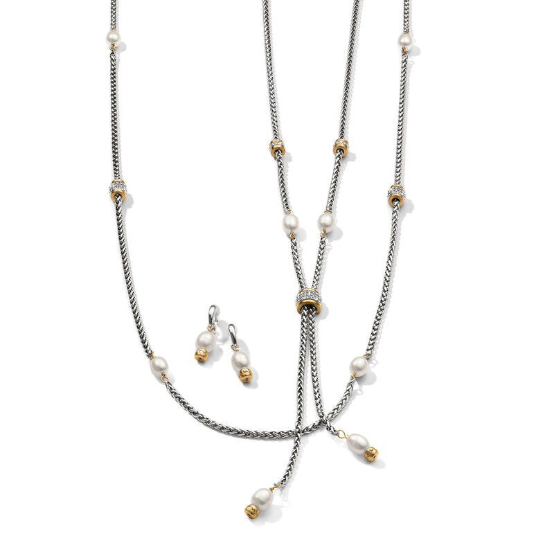 Meridian Petite Pearl Two Tone Long Necklace - JM7450