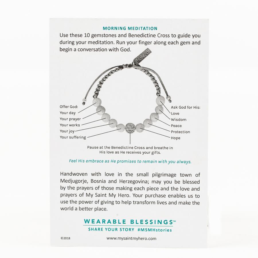 Wake Up and Pray Meditation Bracelet - Hematite My Saint My Hero 