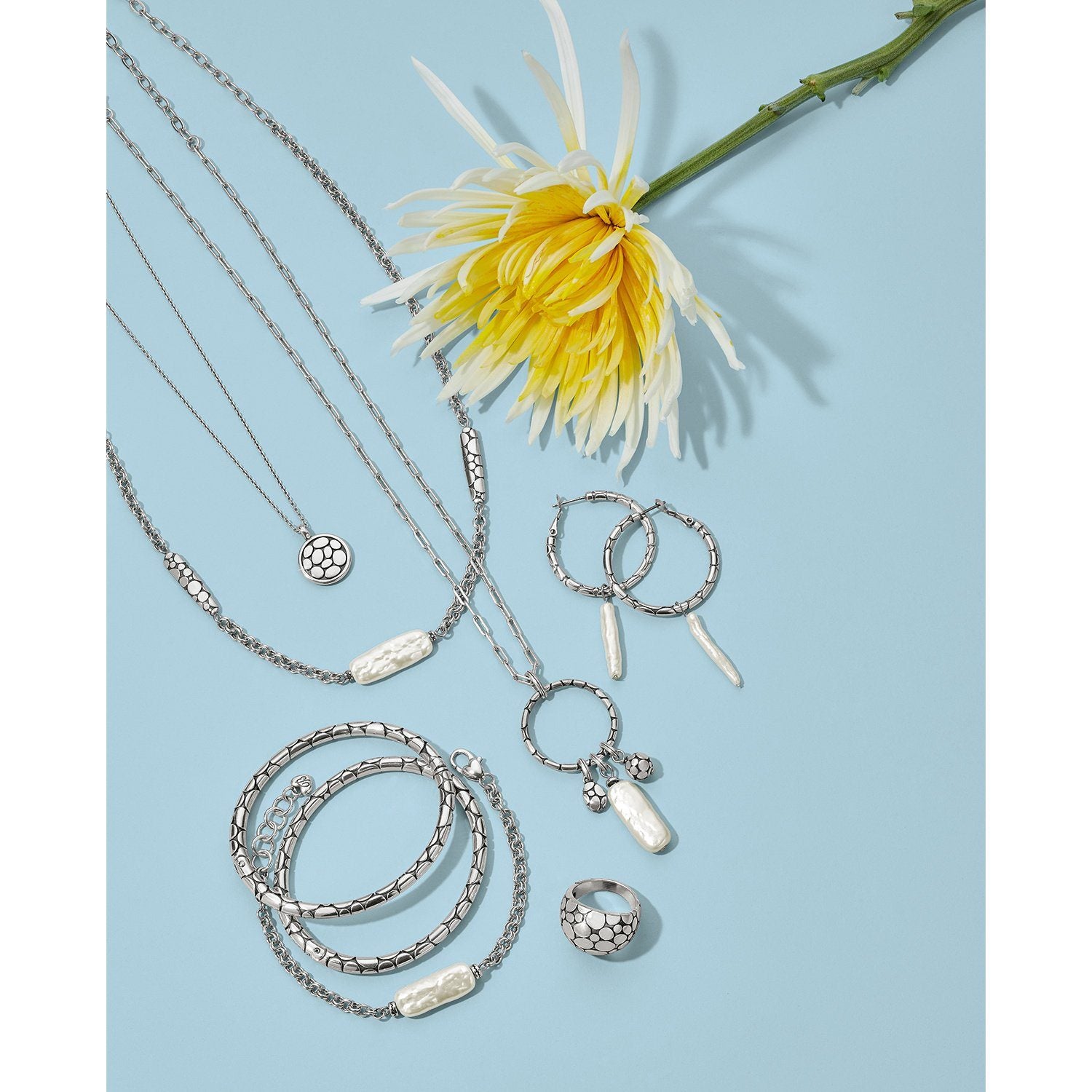 Pebble Pearl Double Link Bracelet JF8903 Bracelets Johnathan Michael's Boutique 