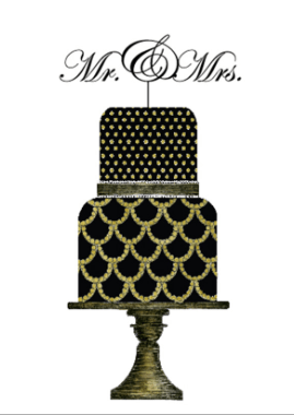 Mr. & Mrs. Scalloped Cake Card CARDS Johnathan Michael's Boutique 