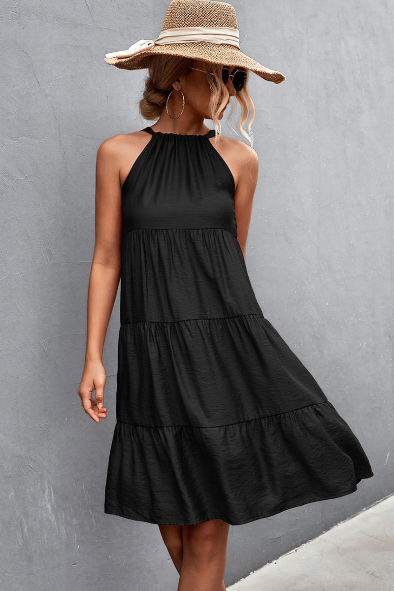 Grecian Tiered Sleeveless Dress- Online Exclusive