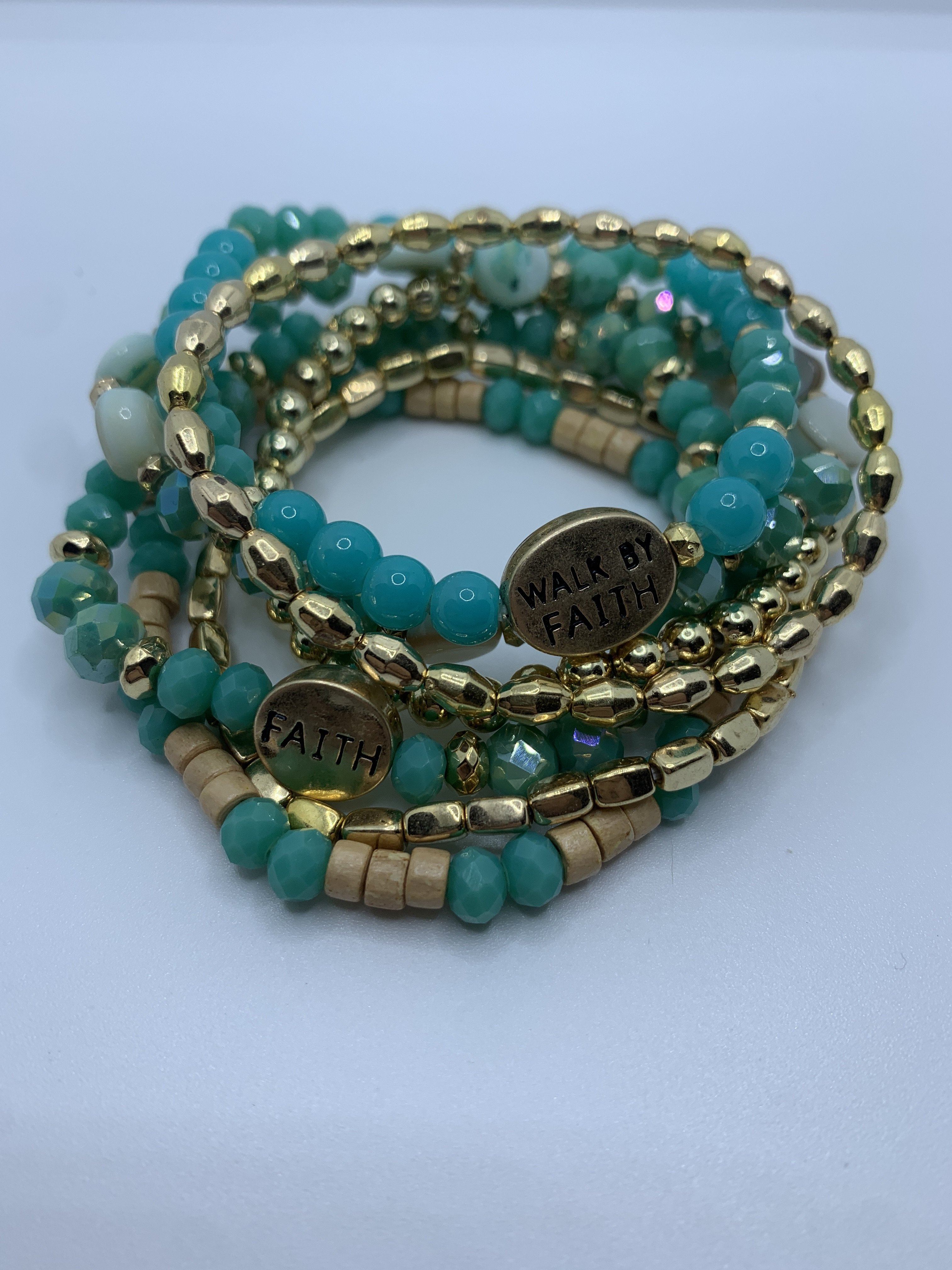 Walk By Faith Beaded Bracelet Bracelets Johnathan Michael's Boutique 