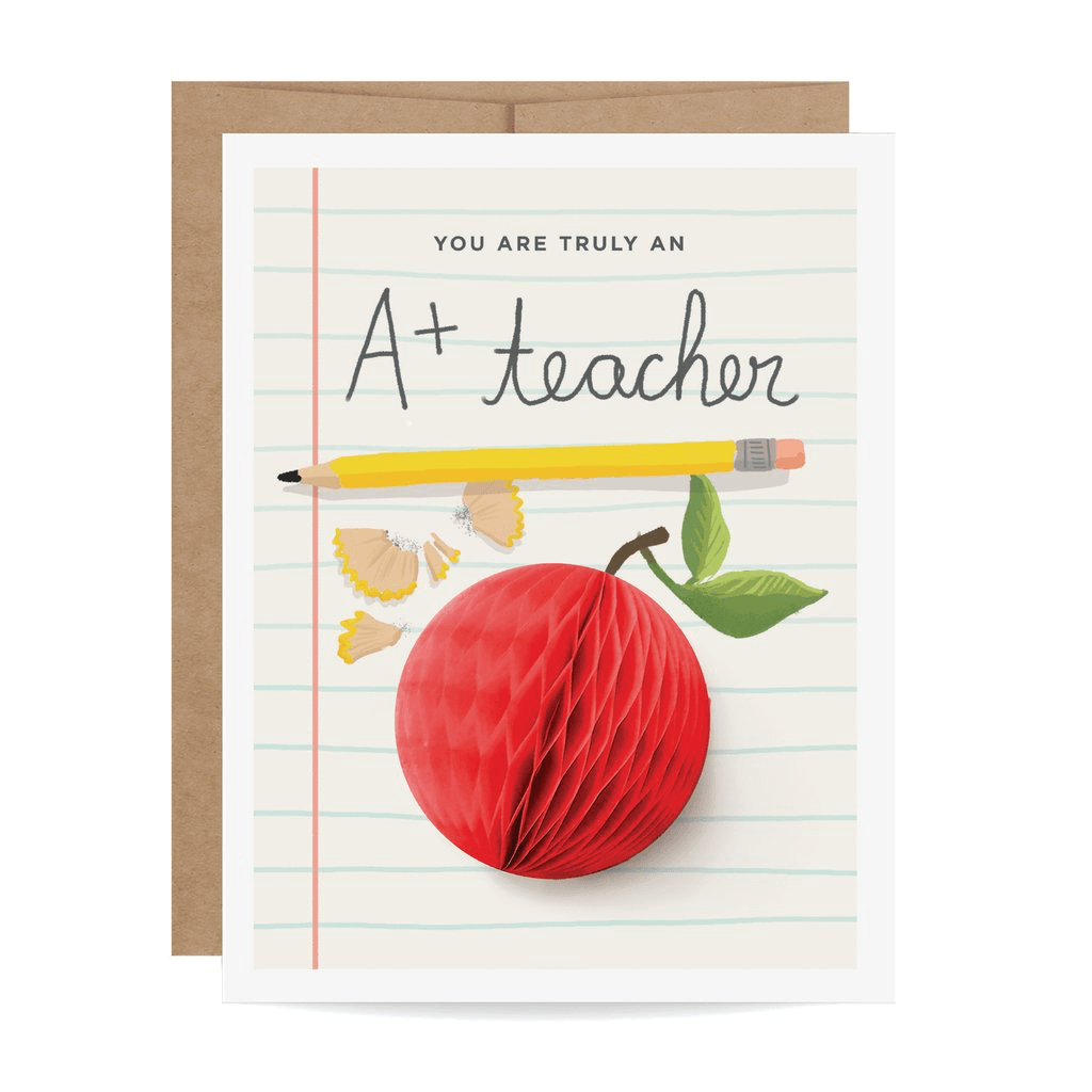 A+ Teacher Pop-up Card Card Johnathan Michael's Boutique 
