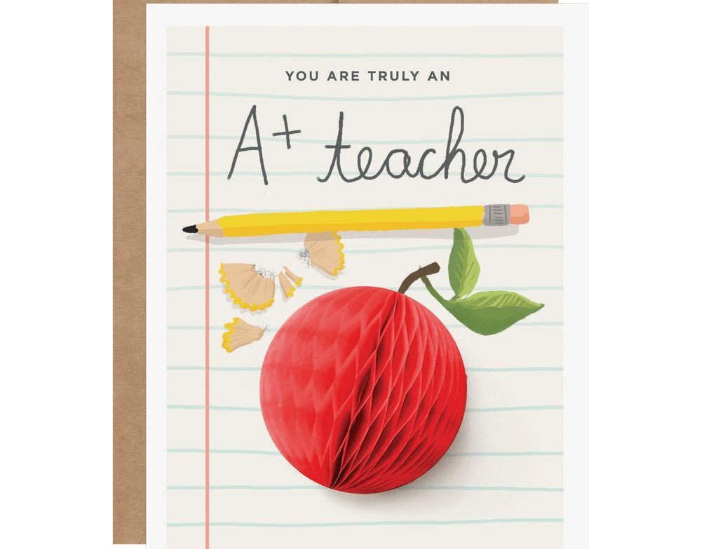 A+ Teacher Pop-up Card Card Johnathan Michael's Boutique 