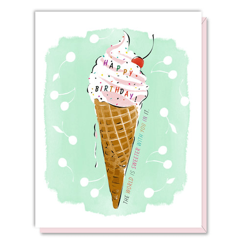 Ice Cream Cone Birthday Card driscole design 