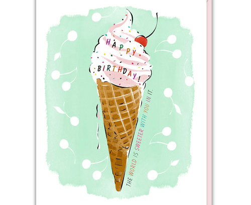 Ice Cream Cone Birthday Card driscole design 
