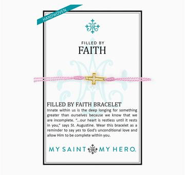 Filled by Faith Pink/Gold Bracelet My Saint My Hero 