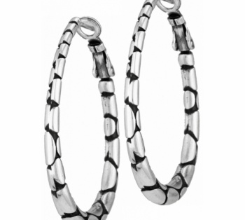 Pebble Oval Hoop Earrings JE0350 Earrings Brighton 