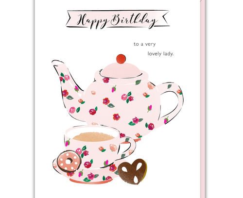 Birthday Roses Tea Card driscole design 