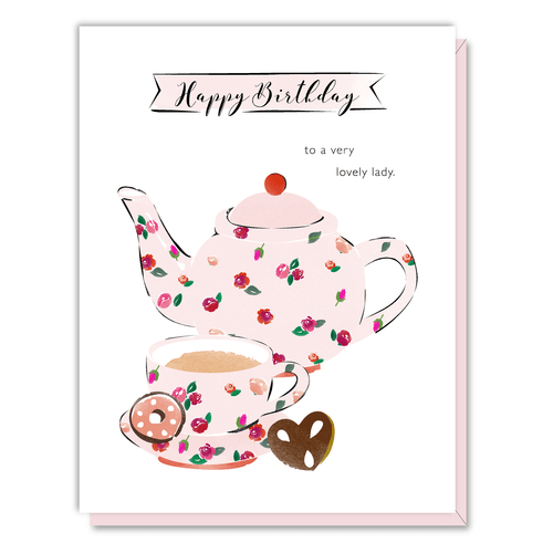 Birthday Roses Tea Card driscole design 
