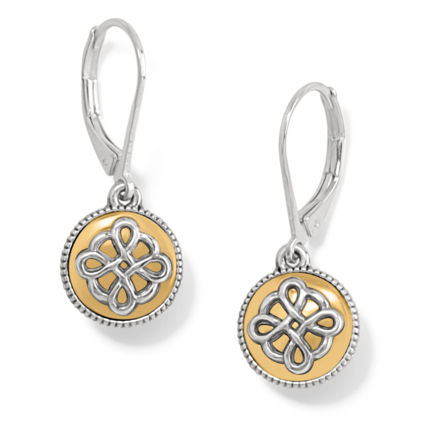 Interlok Noir Two Tone Leverback Earrings JA7263 Earrings Brighton 