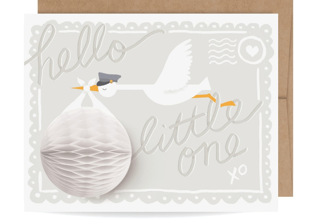 Baby Stork Pop-up Card Card Johnathan Michael's Boutique 