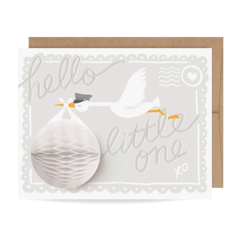 Baby Stork Pop-up Card Card Johnathan Michael's Boutique 