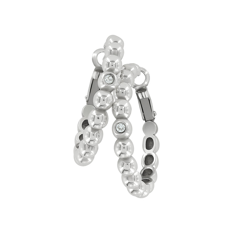 Twinkle Granulation Medium Hoop Earrings - JA9355