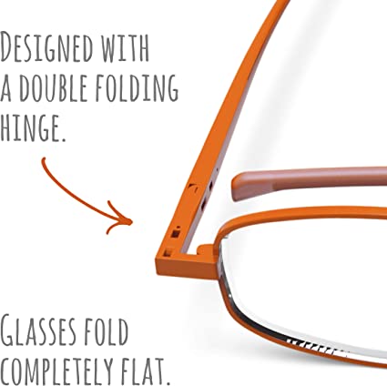 Compact Lenses Flat- Folding Reading Glasses-Cinnamon
